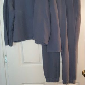 Cotton sweat jumpsuit top and jogger bottoms XL